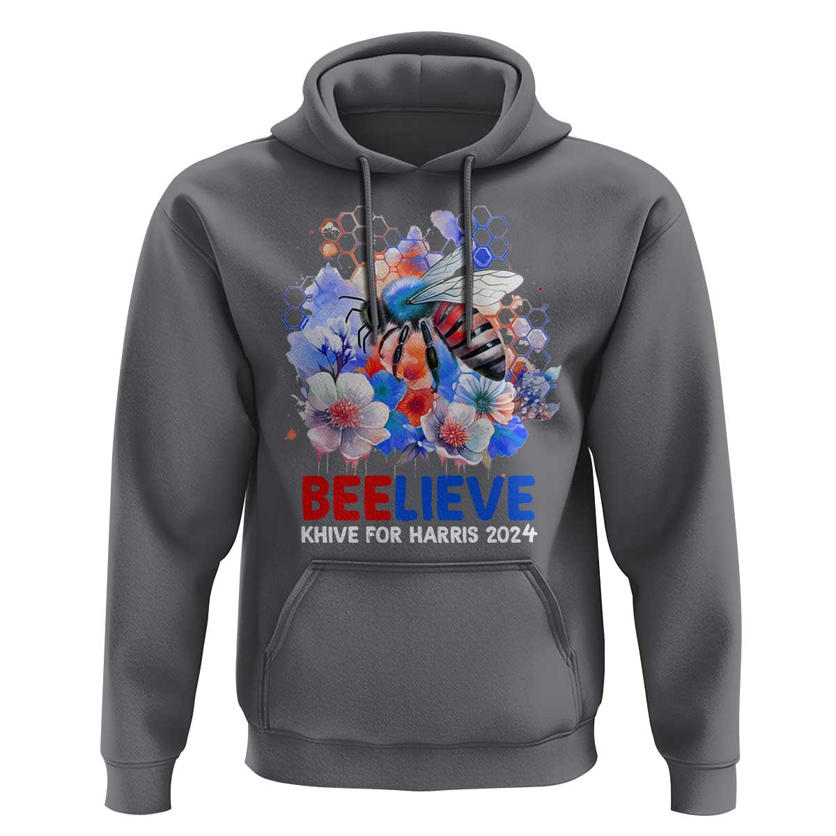 Believe Khive For Harris 2024 Hoodie Bee American Flag - Wonder Print Shop