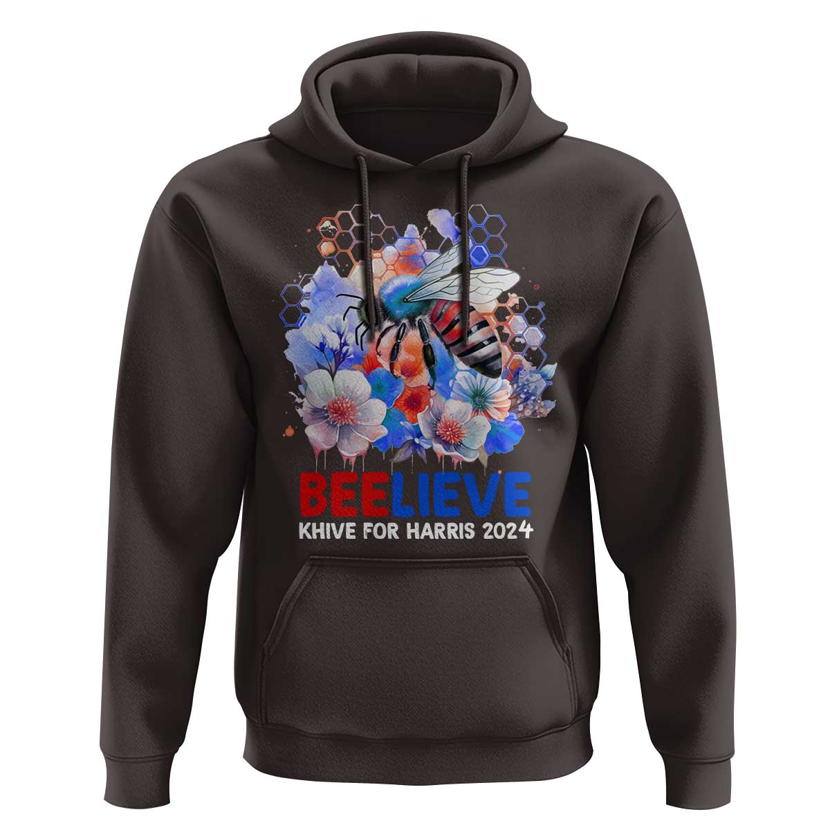 Believe Khive For Harris 2024 Hoodie Bee American Flag - Wonder Print Shop