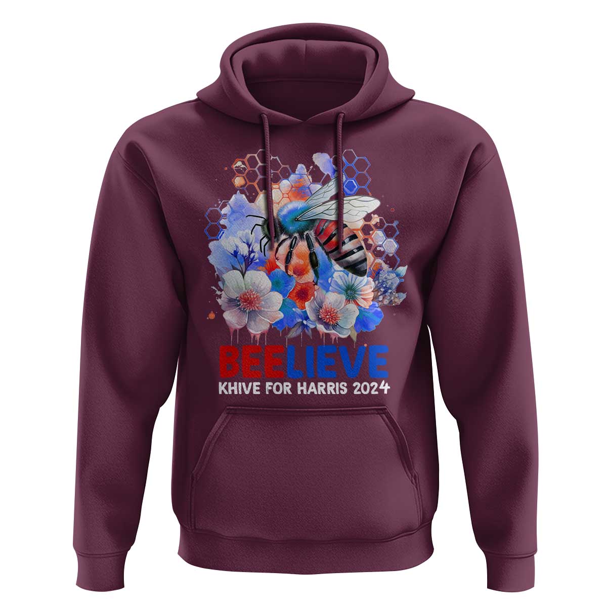 Believe Khive For Harris 2024 Hoodie Bee American Flag - Wonder Print Shop
