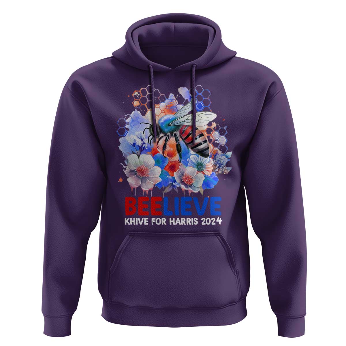Believe Khive For Harris 2024 Hoodie Bee American Flag - Wonder Print Shop