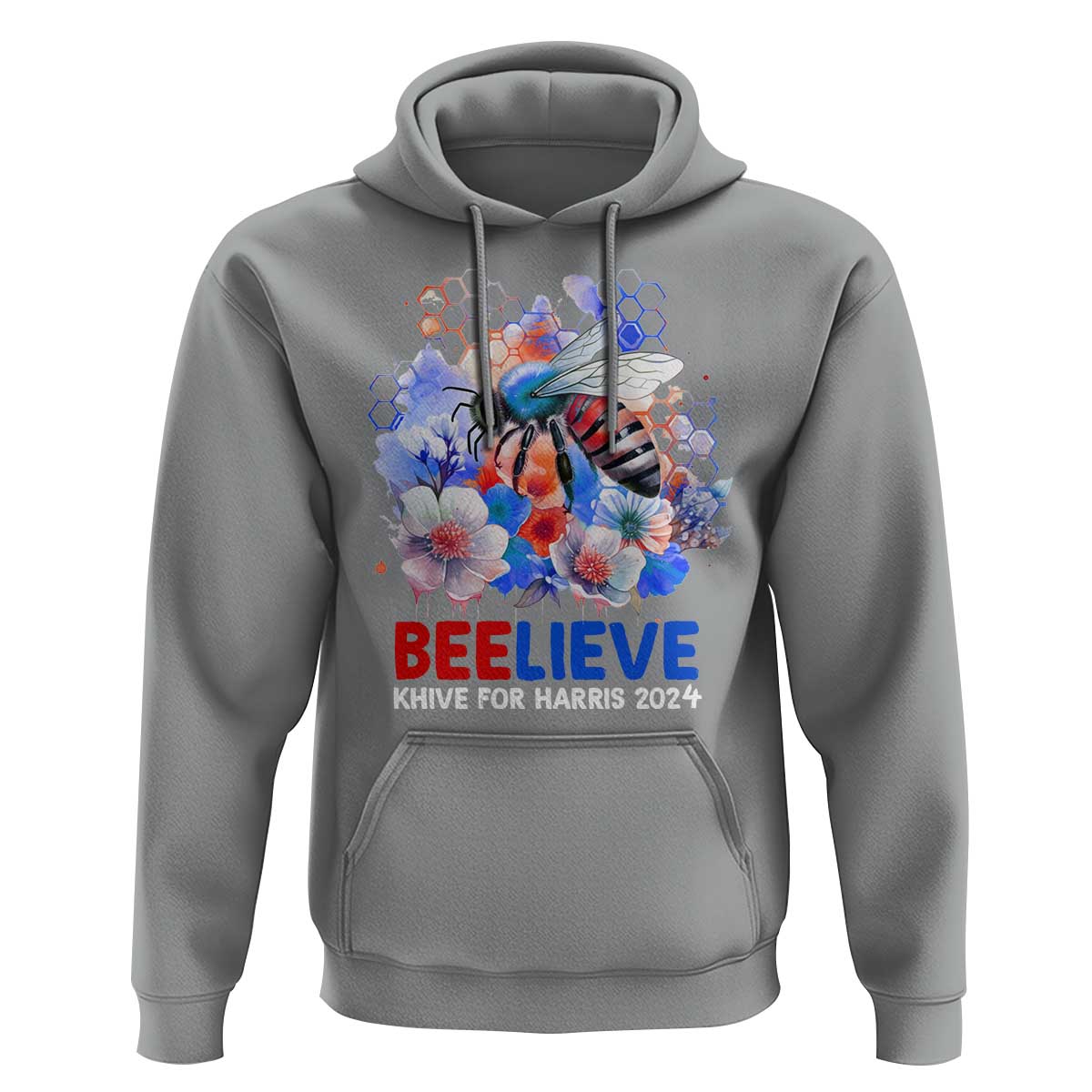 Believe Khive For Harris 2024 Hoodie Bee American Flag - Wonder Print Shop