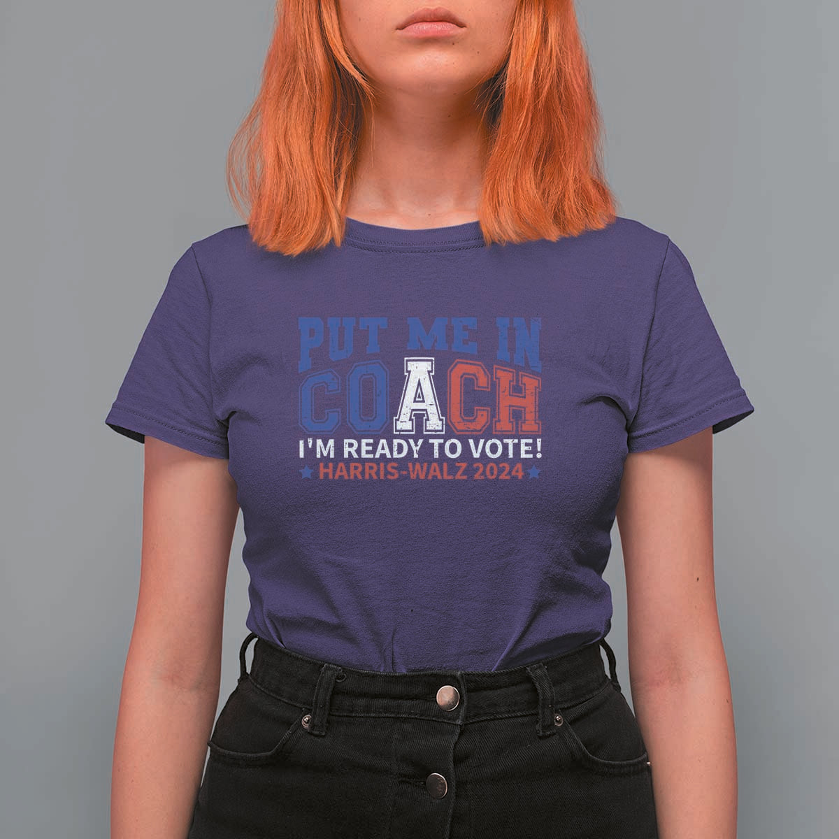 Harris Walz 2024 T Shirt For Women Put Me In Coach I'm Ready To Vote - Wonder Print Shop