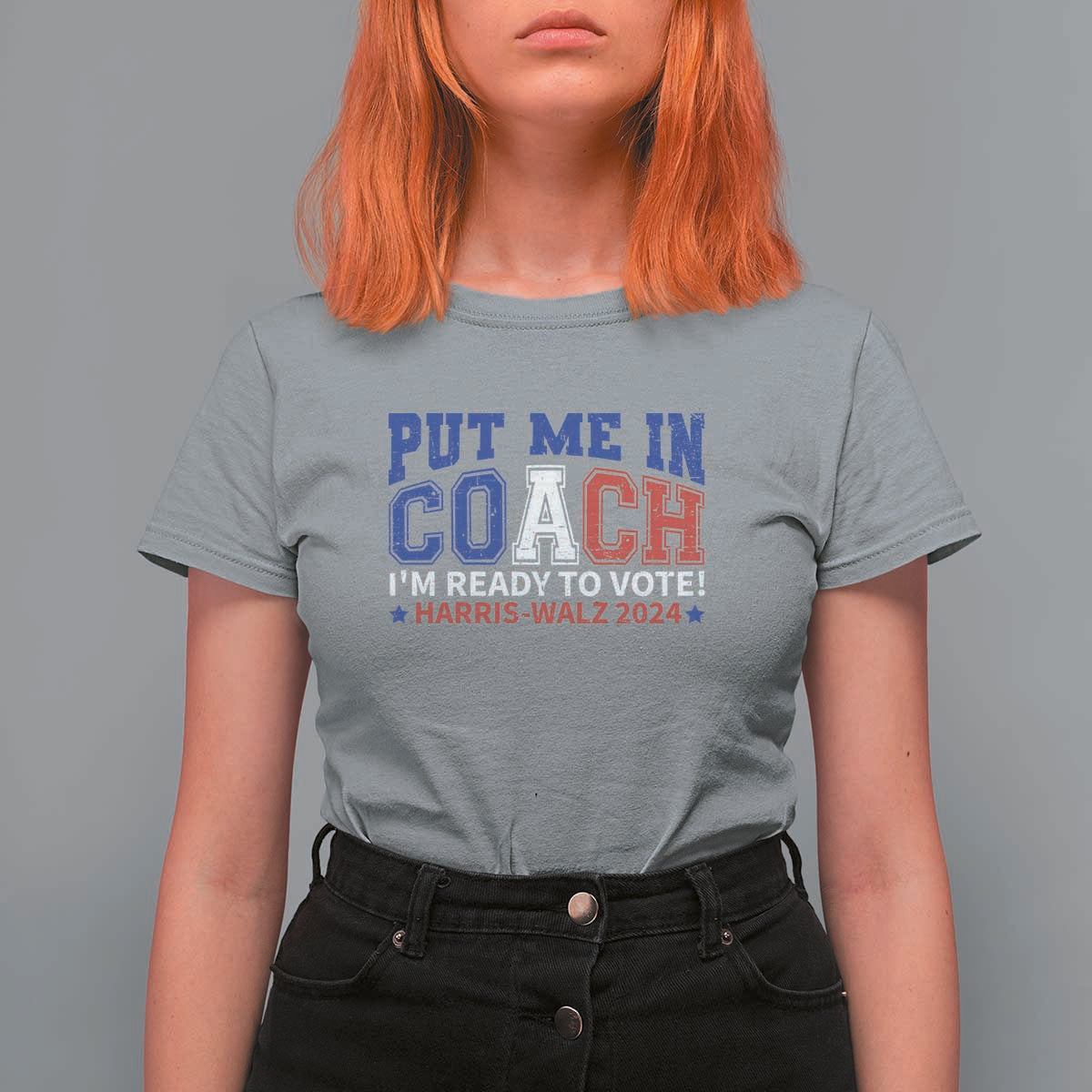 Harris Walz 2024 T Shirt For Women Put Me In Coach I'm Ready To Vote - Wonder Print Shop