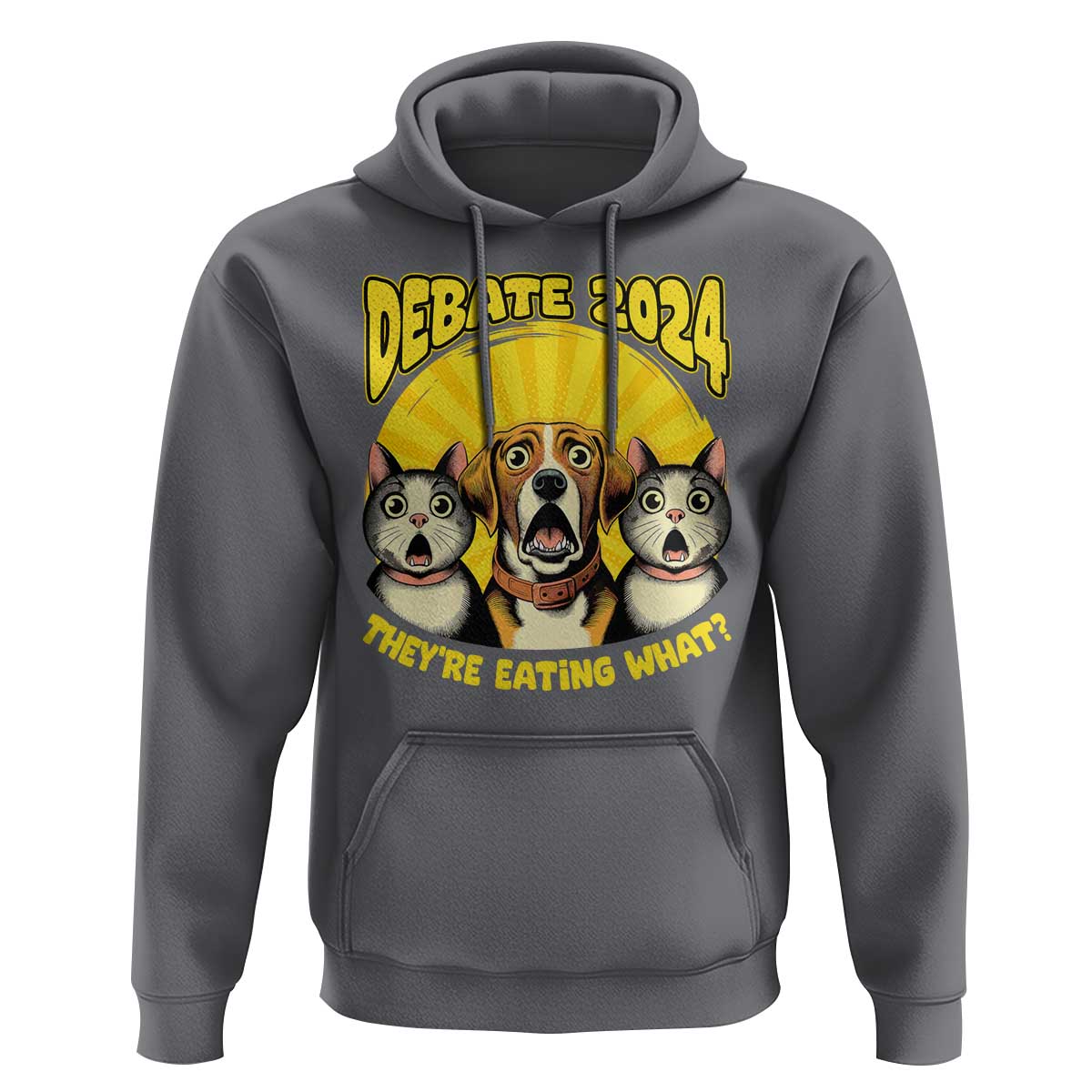 President Debate 2024 Hoodie Funny Dogs and Cats They're Eating What - Wonder Print Shop