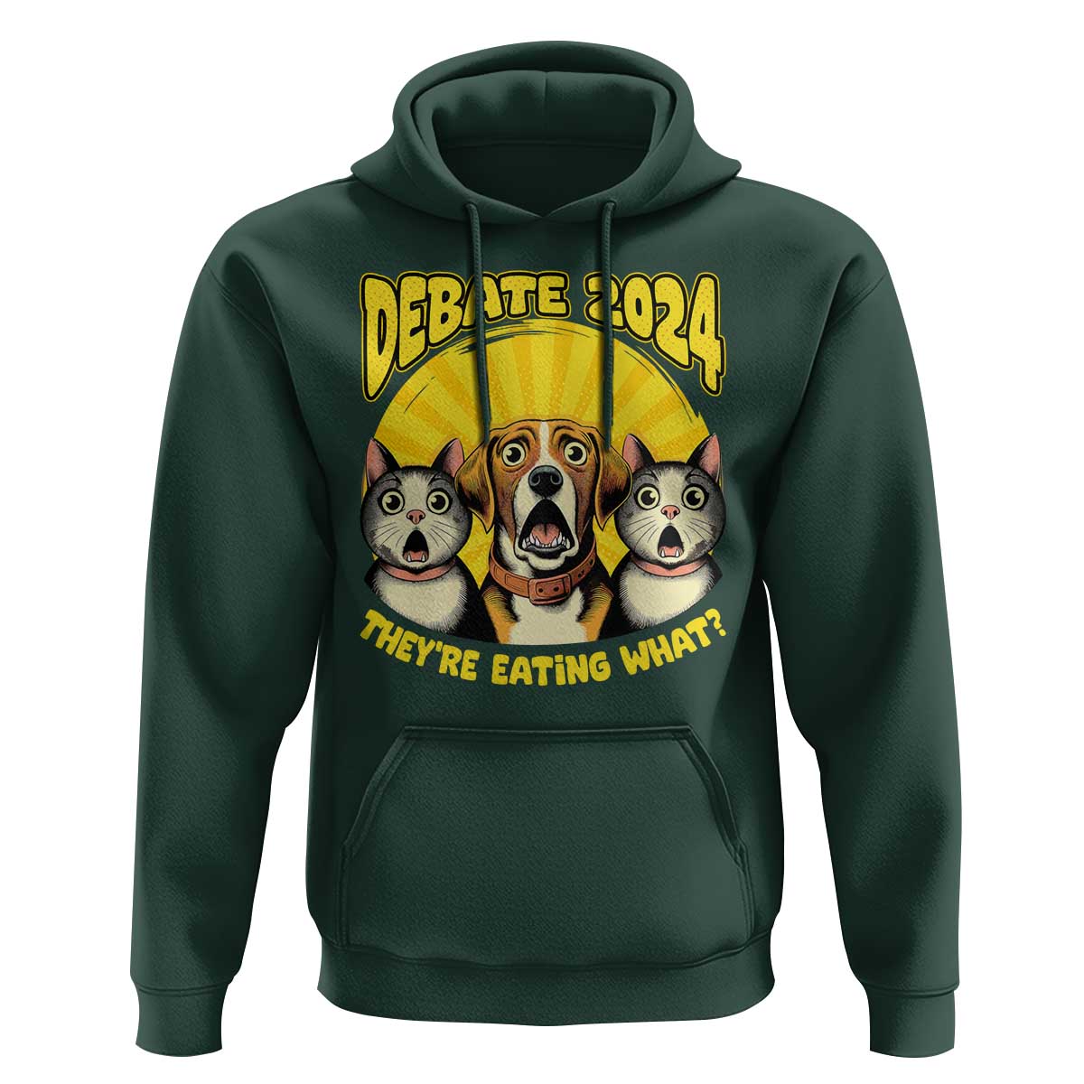 President Debate 2024 Hoodie Funny Dogs and Cats They're Eating What - Wonder Print Shop