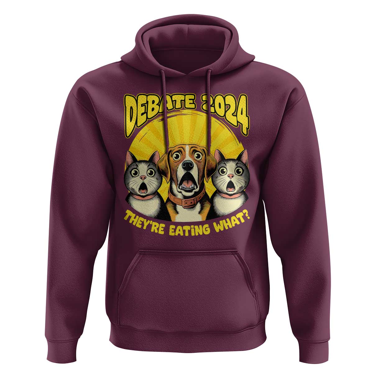 President Debate 2024 Hoodie Funny Dogs and Cats They're Eating What - Wonder Print Shop