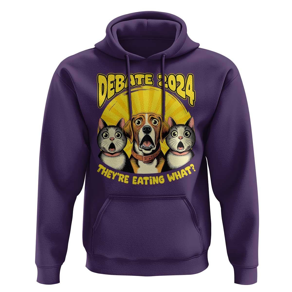 President Debate 2024 Hoodie Funny Dogs and Cats They're Eating What - Wonder Print Shop