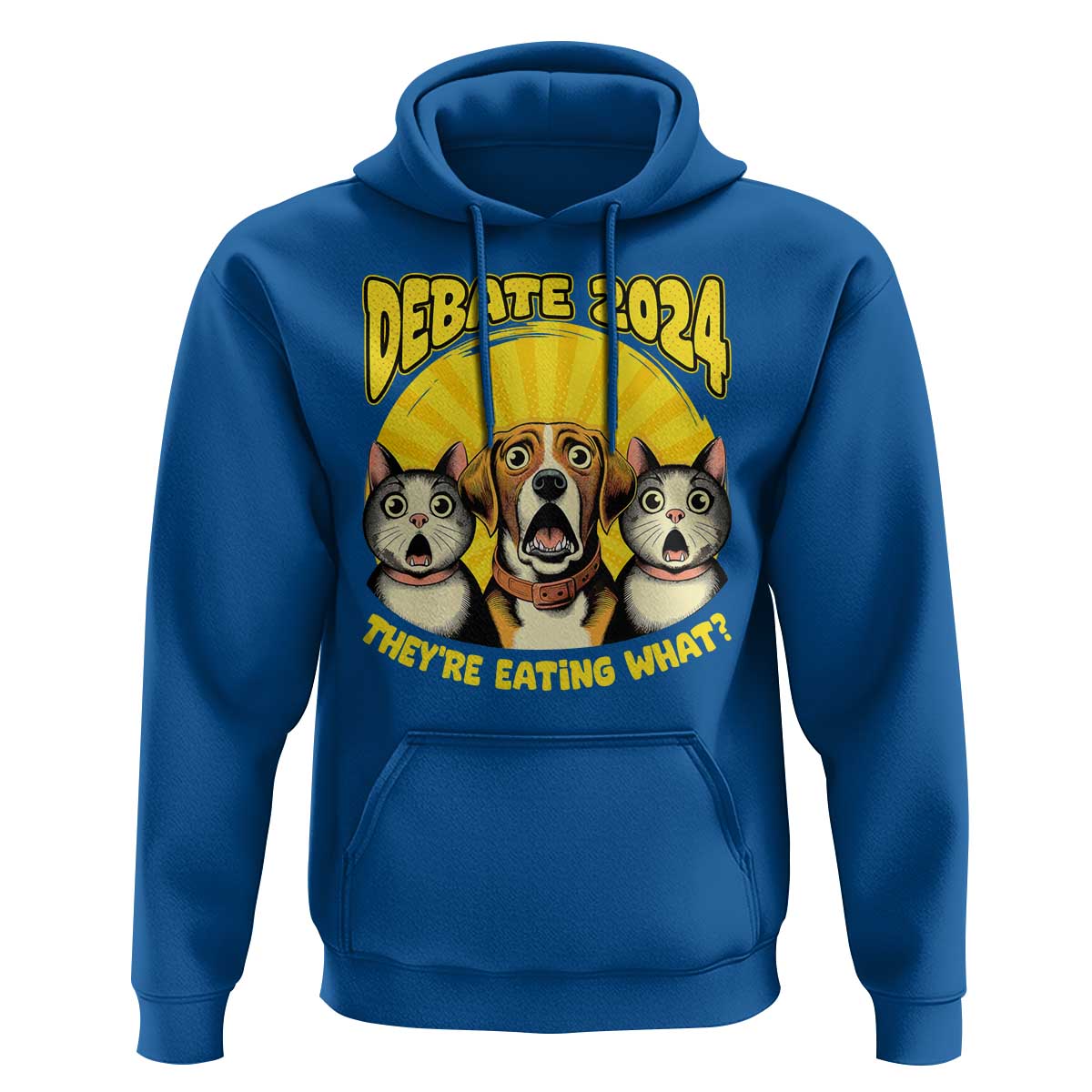 President Debate 2024 Hoodie Funny Dogs and Cats They're Eating What - Wonder Print Shop