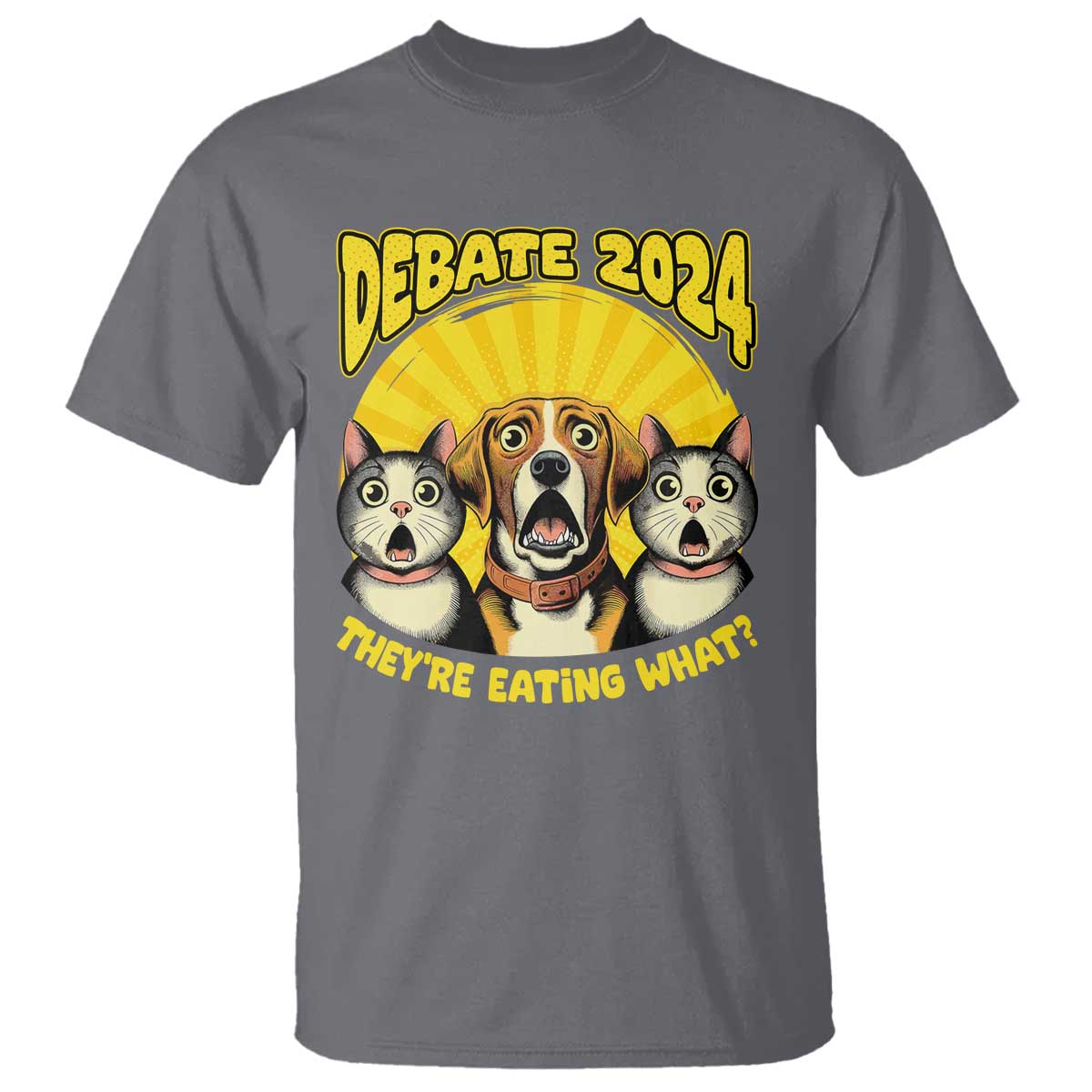 President Debate 2024 T Shirt Funny Dogs and Cats They're Eating What - Wonder Print Shop