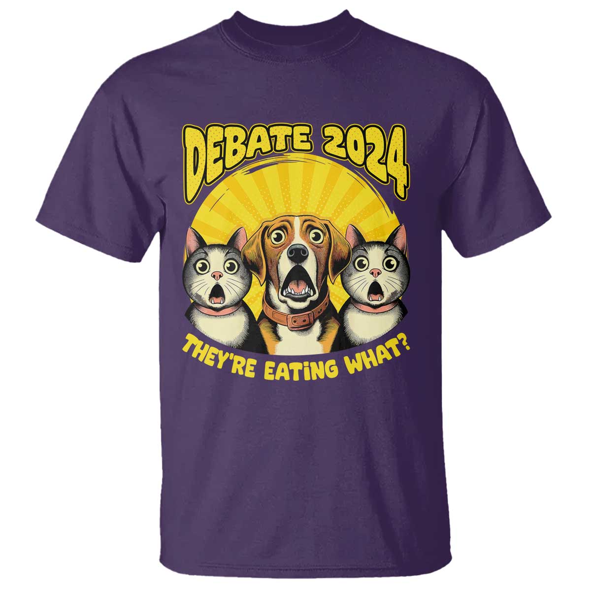 President Debate 2024 T Shirt Funny Dogs and Cats They're Eating What - Wonder Print Shop