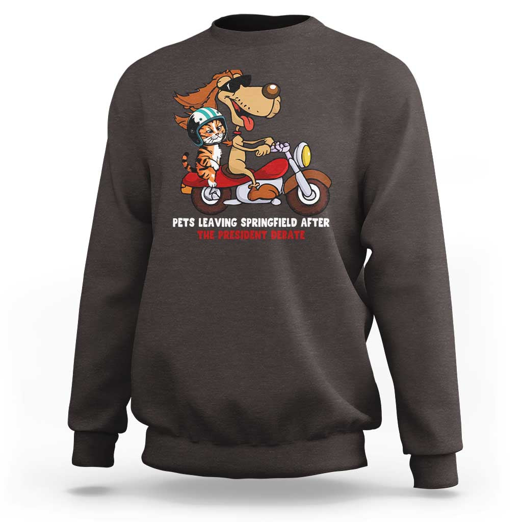 President Debate 2024 Sweatshirt Funny Pets Leaving Town - Wonder Print Shop