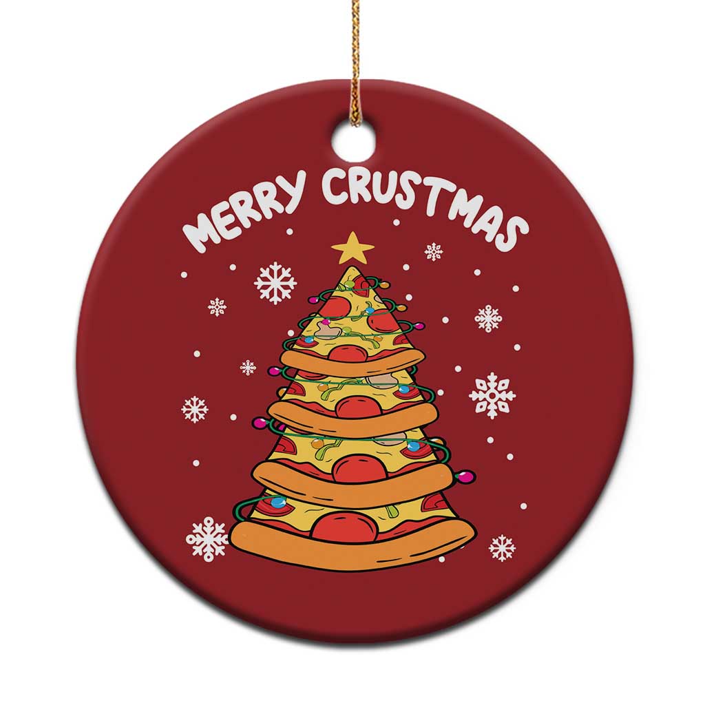 Funny Xmas Pizza Lover Christmas Ornament Merry Crustmas Pizza Christmas Tree - Wonder Print Shop