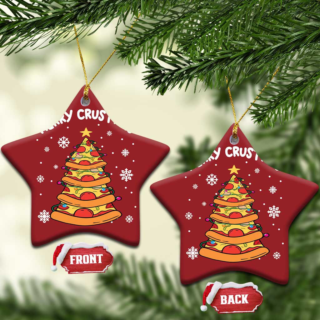 Funny Xmas Pizza Lover Christmas Ornament Merry Crustmas Pizza Christmas Tree - Wonder Print Shop