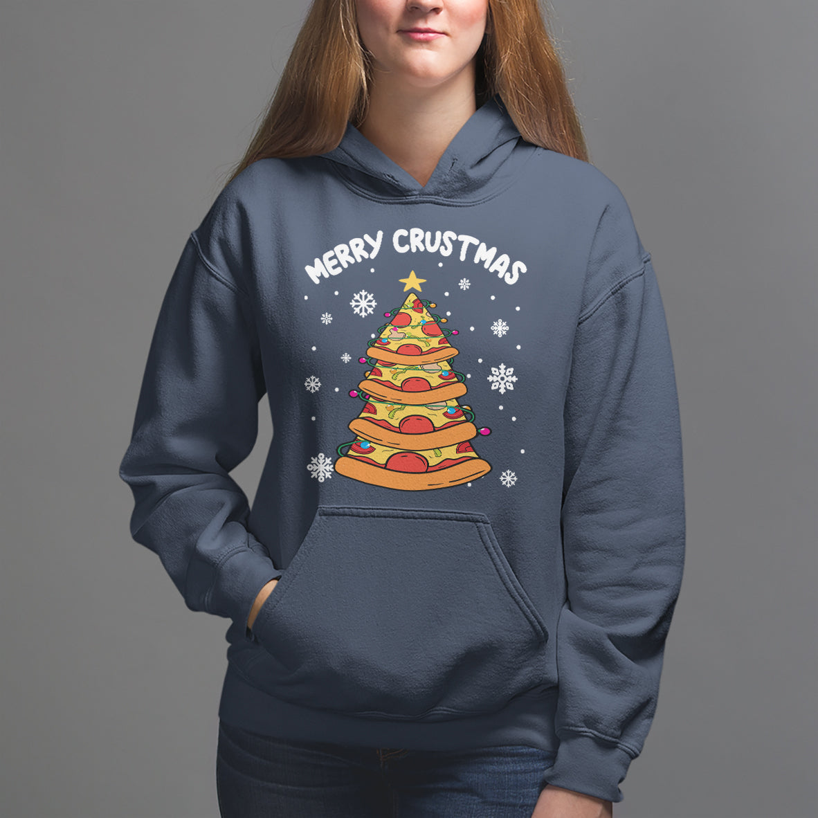 Merry Crustmas Pizza Christmas Tree Xmas Hoodie - Wonder Print Shop