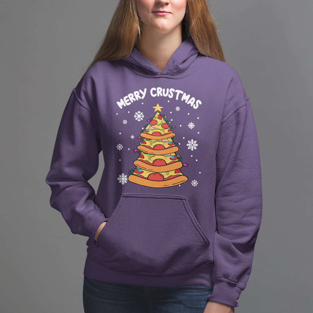 Merry Crustmas Pizza Christmas Tree Xmas Hoodie - Wonder Print Shop