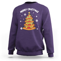 Merry Crustmas Pizza Christmas Tree Xmas Sweatshirt - Wonder Print Shop