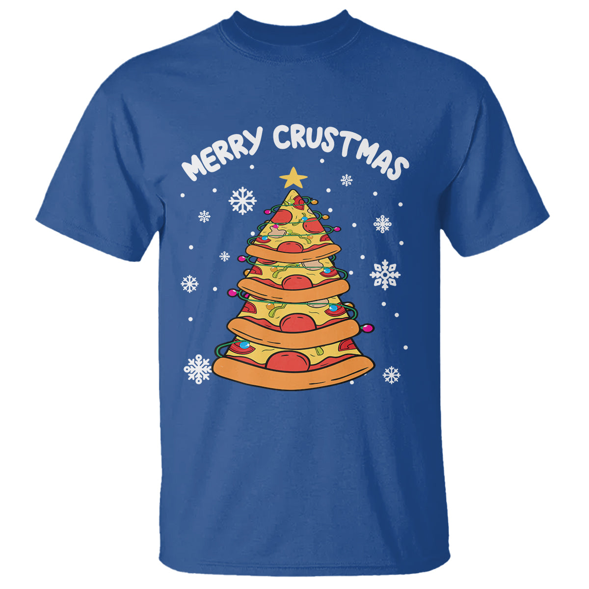 Merry Crustmas Pizza Christmas Tree Xmas T Shirt - Wonder Print Shop