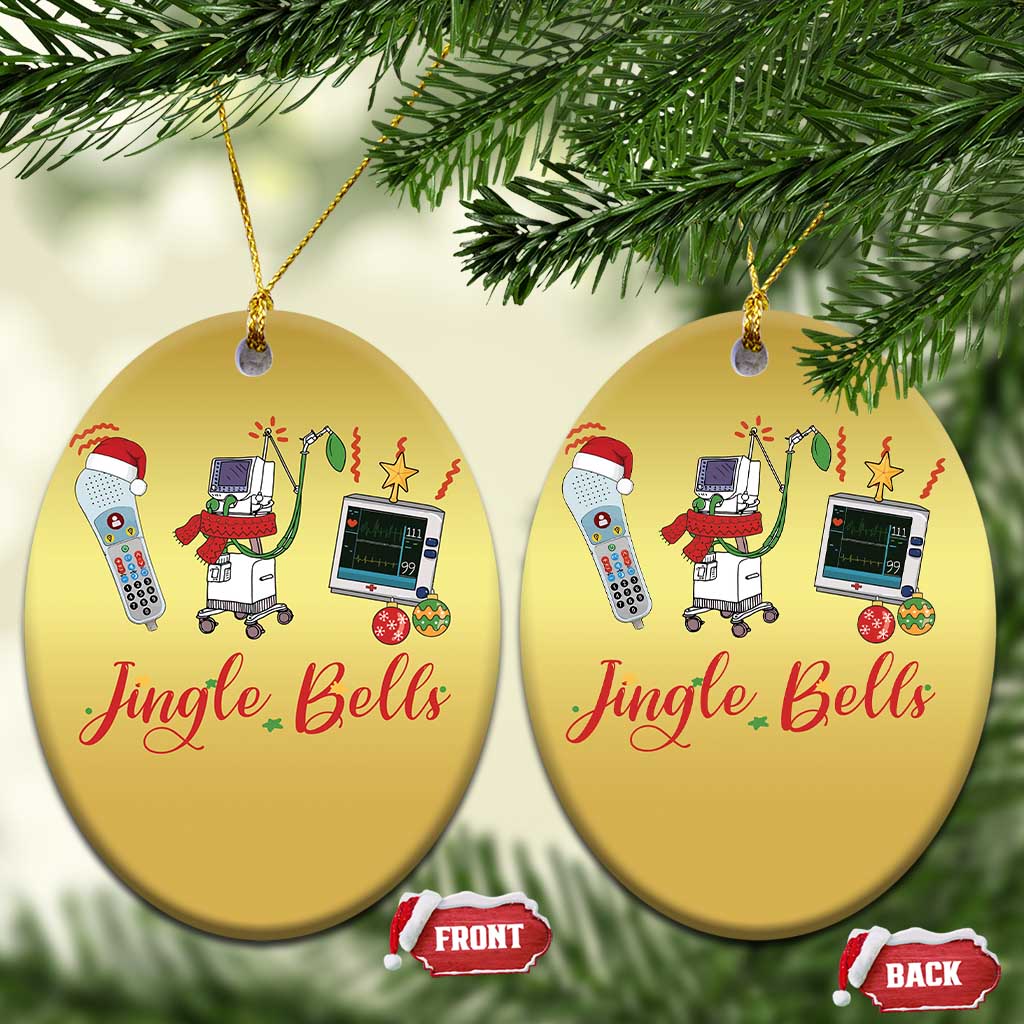 Xmas Nurse Christmas Ornament Jingle Bells Telemetry Respiratory Therapist - Wonder Print Shop