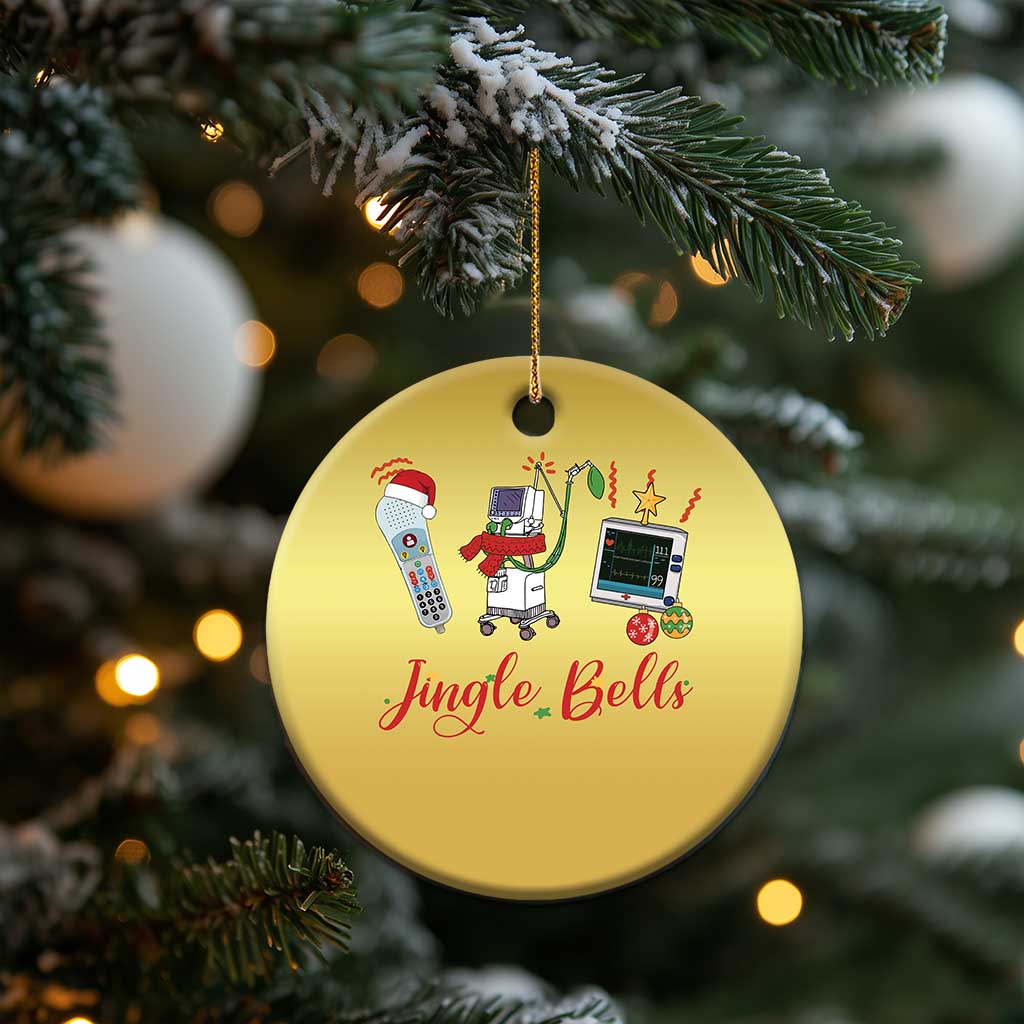 Xmas Nurse Christmas Ornament Jingle Bells Telemetry Respiratory Therapist - Wonder Print Shop