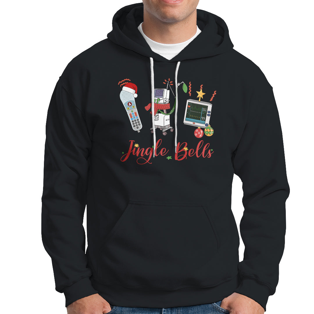 Christmas Nurse Jingle Bells Telemetry Respiratory Therapist Hoodie - Wonder Print Shop