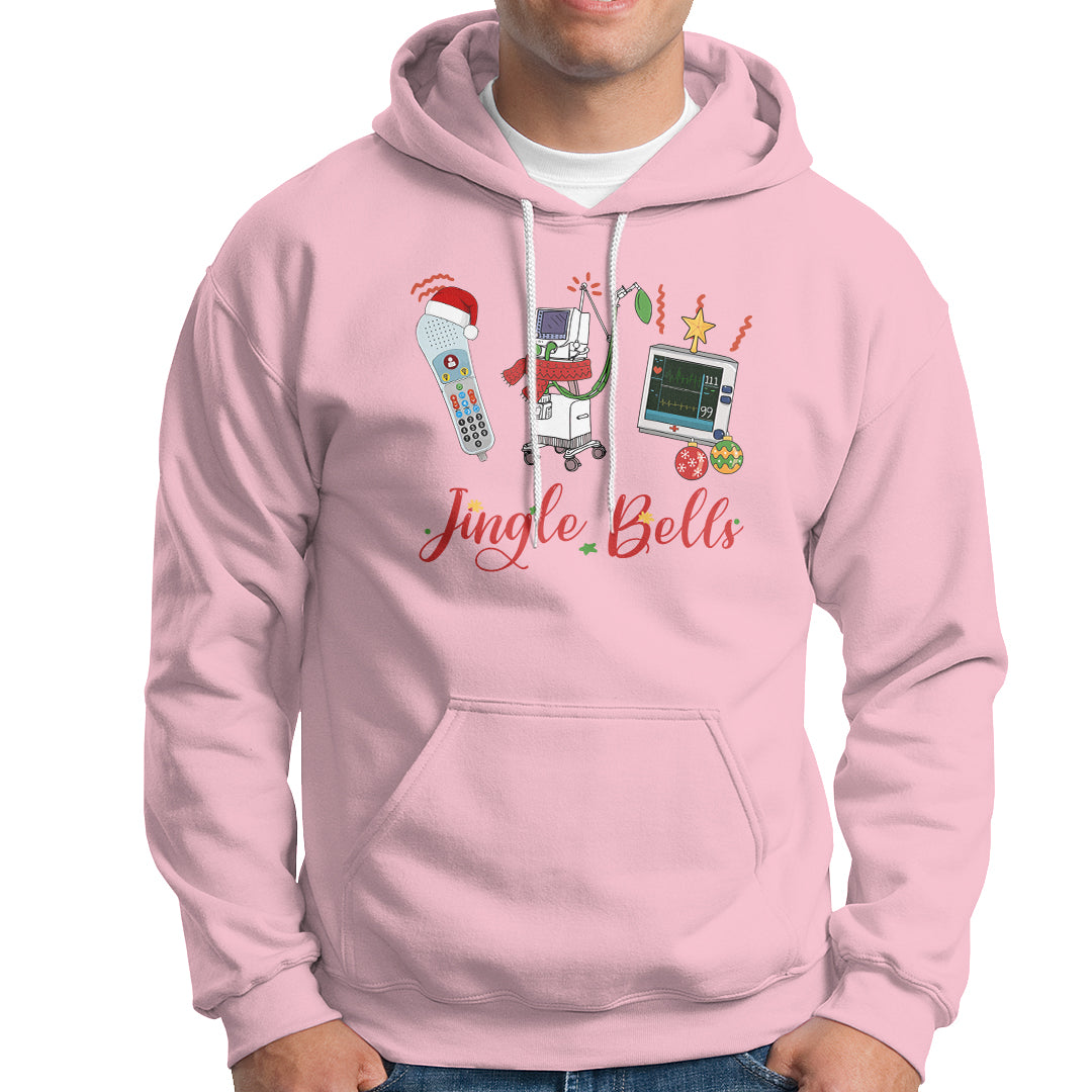 Christmas Nurse Jingle Bells Telemetry Respiratory Therapist Hoodie - Wonder Print Shop