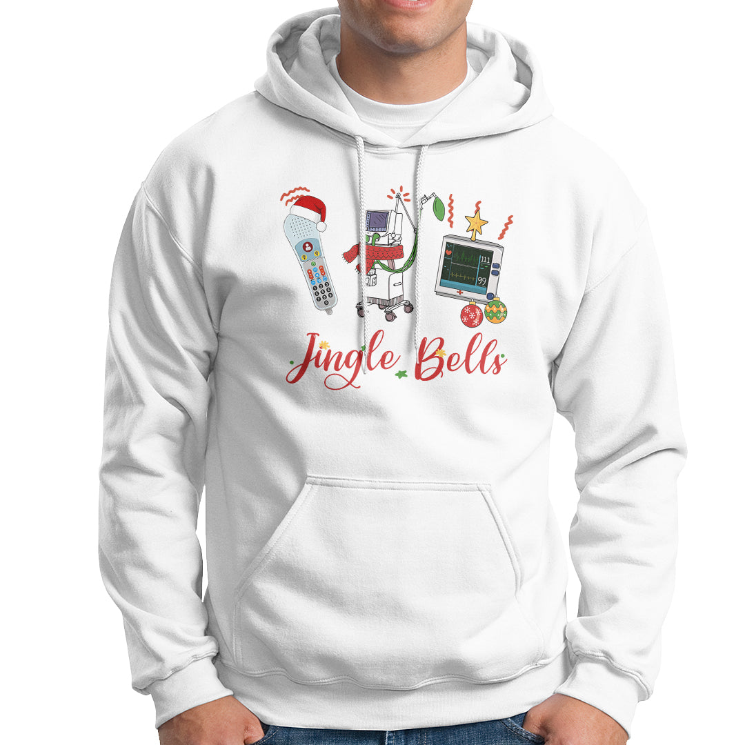 Christmas Nurse Jingle Bells Telemetry Respiratory Therapist Hoodie - Wonder Print Shop