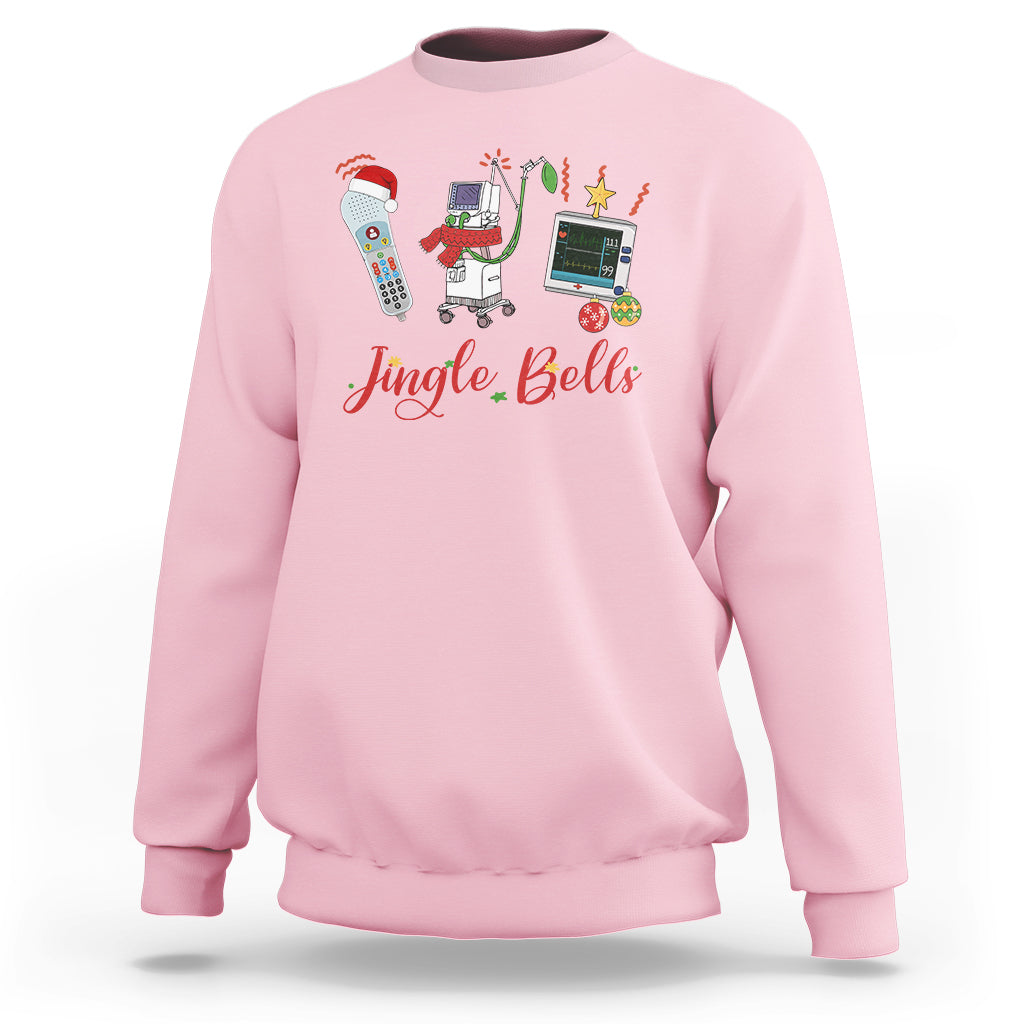 Christmas Nurse Jingle Bells Telemetry Respiratory Therapist Sweatshirt - Wonder Print Shop