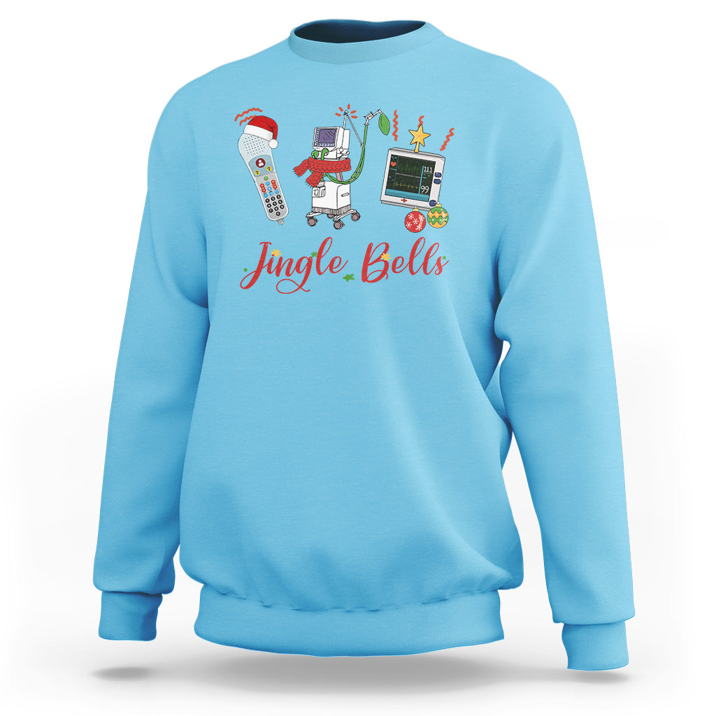 Christmas Nurse Jingle Bells Telemetry Respiratory Therapist Sweatshirt - Wonder Print Shop