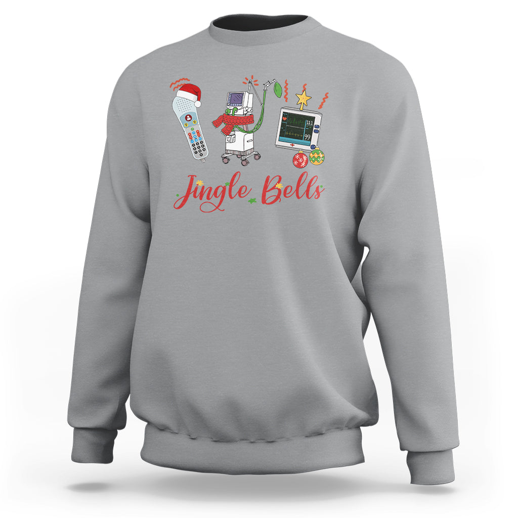 Christmas Nurse Jingle Bells Telemetry Respiratory Therapist Sweatshirt - Wonder Print Shop