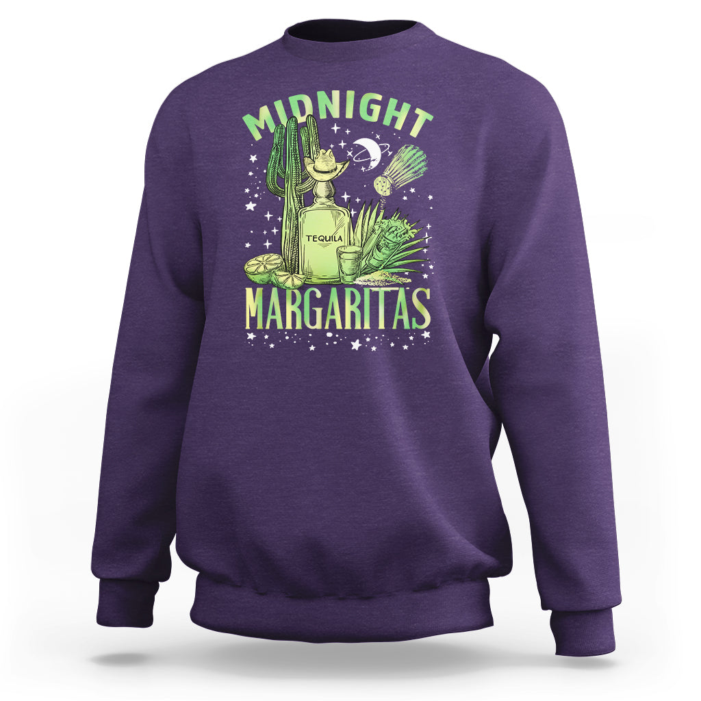 Midnight Margaritas Alcohol Drinker Cocktail Lover Sweatshirt - Wonder Print Shop