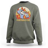 Everything Is Fine Dog Eating Popcorn Funny Burning Meme Sweatshirt - Wonder Print Shop