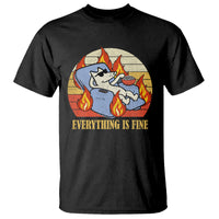 Everything Is Fine Dog Eating Popcorn Funny Burning Meme T Shirt - Wonder Print Shop