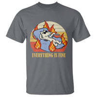 Everything Is Fine Dog Eating Popcorn Funny Burning Meme T Shirt - Wonder Print Shop