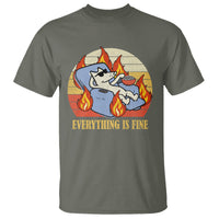 Everything Is Fine Dog Eating Popcorn Funny Burning Meme T Shirt - Wonder Print Shop