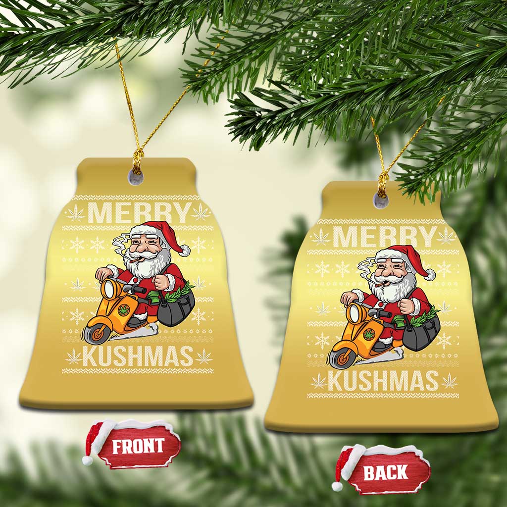 Merry Kushmas Christmas Ornament Ugly Santa Smoking Cannabis Weed 420 Xmas - Wonder Print Shop