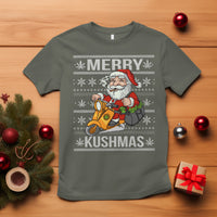 Merry Kushmas Christmas Ugly Santa Smoking Cannabis Weed 420 T Shirt - Wonder Print Shop