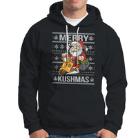 Merry Kushmas Christmas Ugly Santa Smoking Cannabis Weed 420 Hoodie - Wonder Print Shop