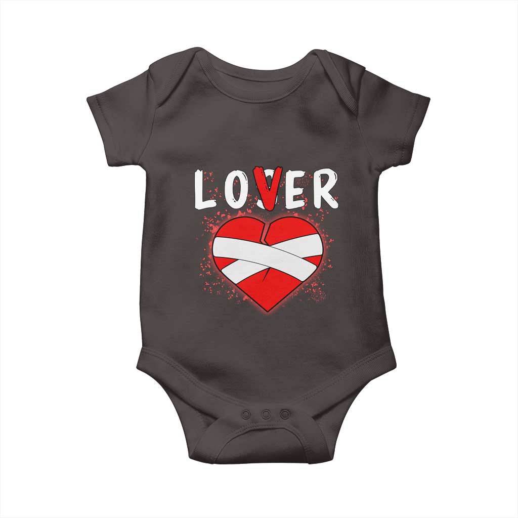 Broken Heart Lover Or Loser Single Day Anti Valentine Baby Onesie