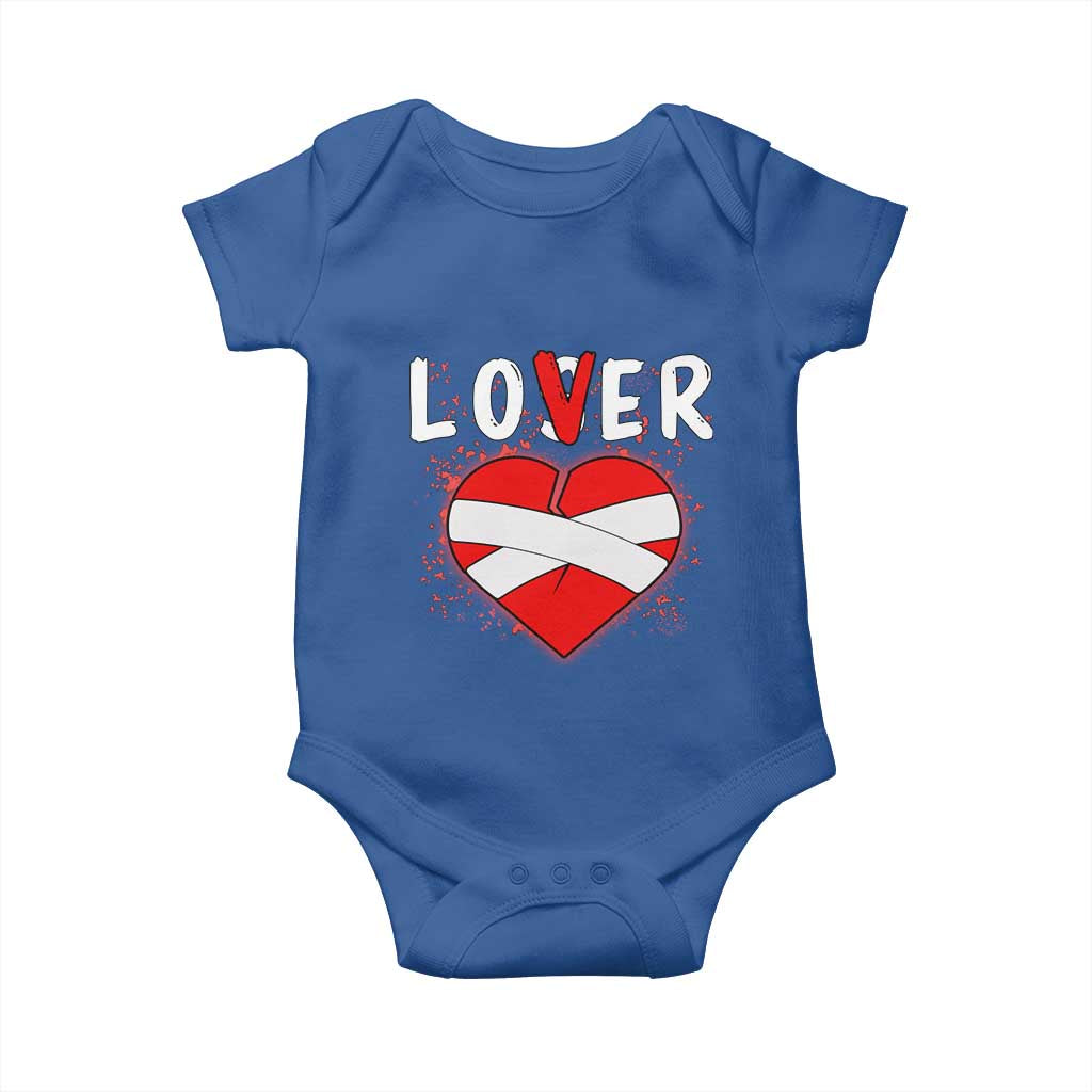 Broken Heart Lover Or Loser Single Day Anti Valentine Baby Onesie