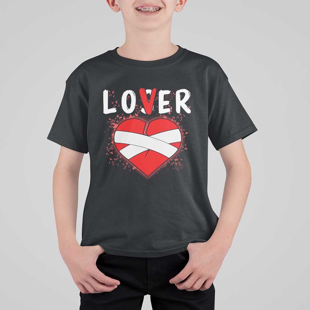 Broken Heart Lover Or Loser Single Day Anti Valentine T Shirt For Kid - Wonder Print Shop