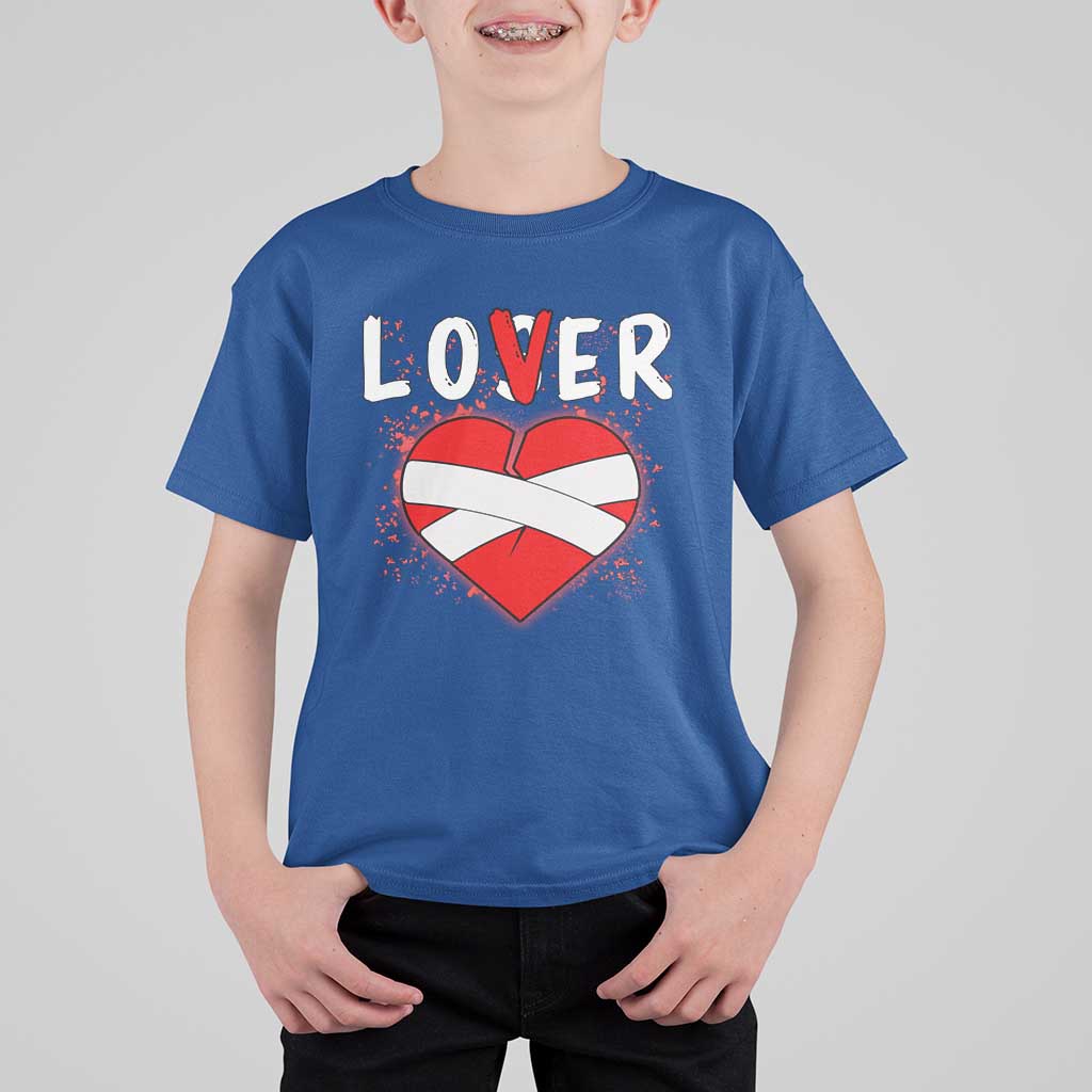 Broken Heart Lover Or Loser Single Day Anti Valentine T Shirt For Kid - Wonder Print Shop