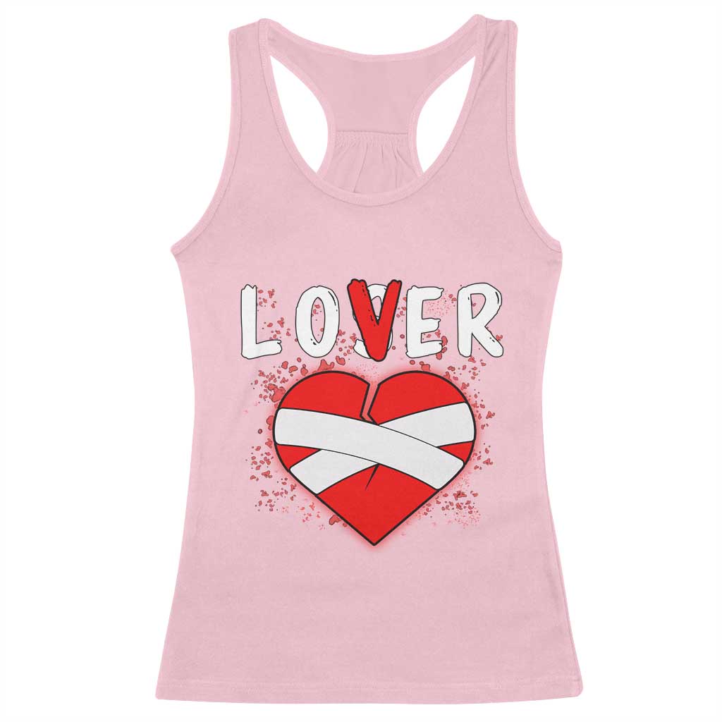 Broken Heart Lover Or Loser Single Day Anti Valentine Racerback Tank Top