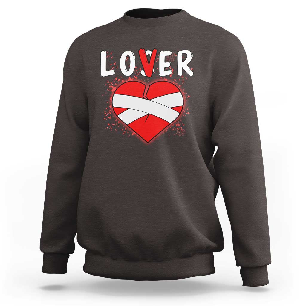 Broken Heart Lover Or Loser Single Day Anti Valentine Sweatshirt - Wonder Print Shop
