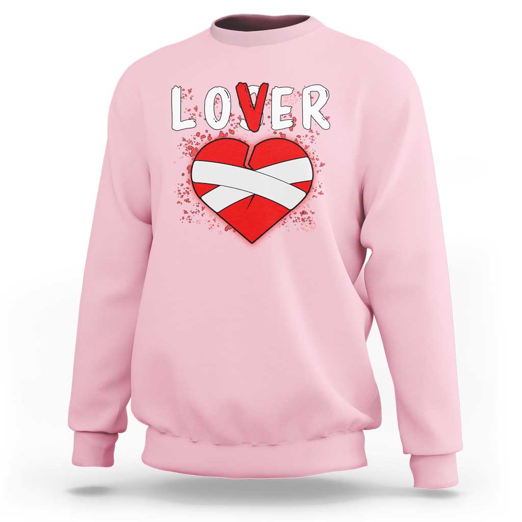 Broken Heart Lover Or Loser Single Day Anti Valentine Sweatshirt - Wonder Print Shop