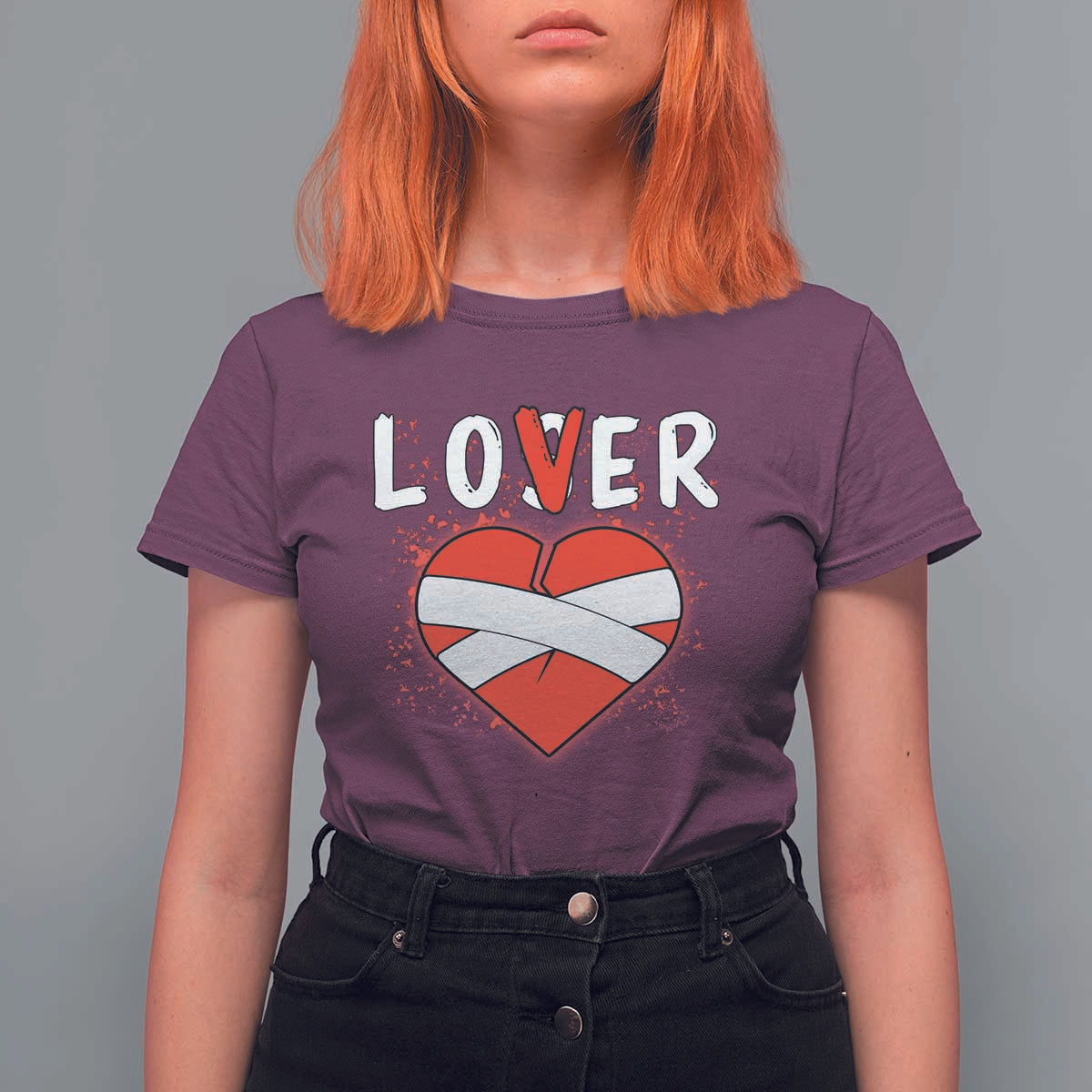 Broken Heart Lover Or Loser Single Day Anti Valentine T Shirt For Women - Wonder Print Shop