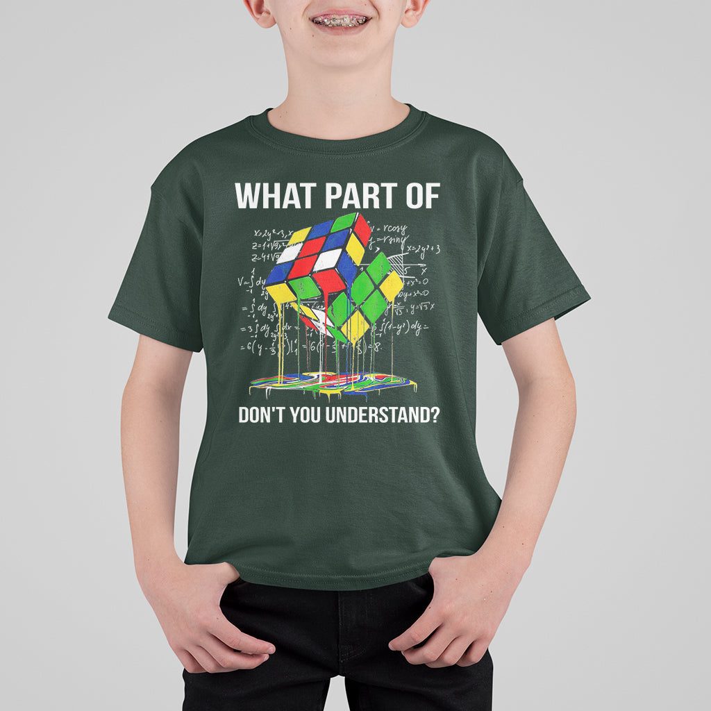 Funny Speed Cubing Math What Part Of Don't You Understand Rubik T Shirt For Kid - Wonder Print Shop