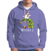 What? Cat Pushing Christmas Tree Xmas Mischievous Cat Lover Hoodie - Wonder Print Shop