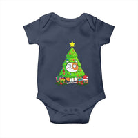 Funny Xmas Cat Baby Onesie What? Cat Pushing Christmas Tree Mischievous Cat Lover