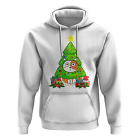 Funny Xmas Cat Hoodie What? Cat Pushing Christmas Tree Mischievous Cat Lover