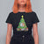 Funny Xmas Cat T Shirt For Women What? Cat Pushing Christmas Tree Mischievous Cat Lover - Wonder Print Shop